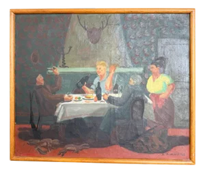 A. Simard, Four Figures, 1945, Oil on Canvas