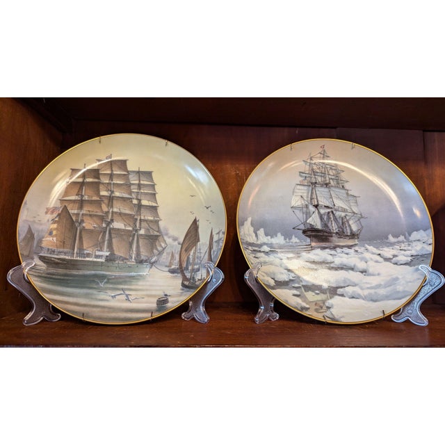 1980s Set of 12 Franklin Porcelain Clipper Ship Plates, 1981 For Sale - Image 5 of 10