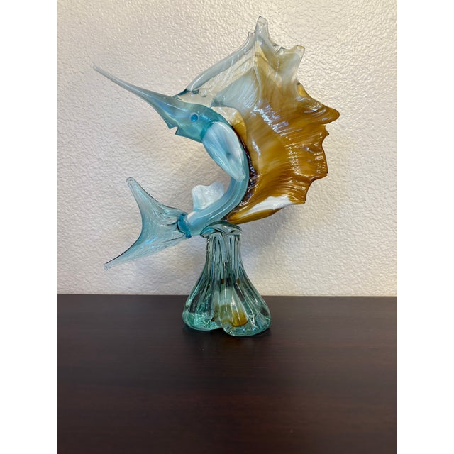 1960s Murano Style Vintage Swordfish Sculpture For Sale - Image 5 of 5