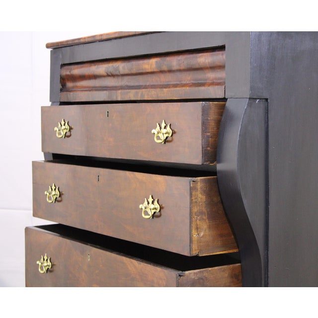 Wood Mid 19th Century Empire Chest Mahogany With Black Trim For Sale - Image 7 of 10
