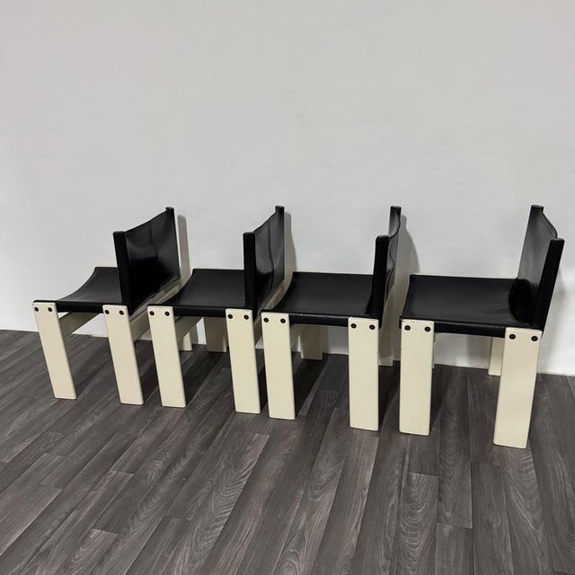 Monk Chairs attributed to Afra & Tobia Scarpa for Molteni&C, 1980s, Set of 4 For Sale - Image 16 of 18