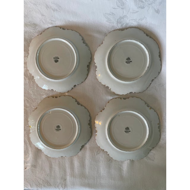 Late 20th Century R.C. Monbijou, Bavarian Rosenthal Plates Hand Painted Flowers Gilt Signed - Set of 4 For Sale - Image 12 of 13