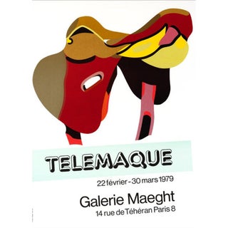 1970s 'En Selle' Original Lithograph Poster by Herve Telemaque For Sale