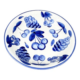 Vintage Stoviglierie Blue and White Serving Bowl For Sale
