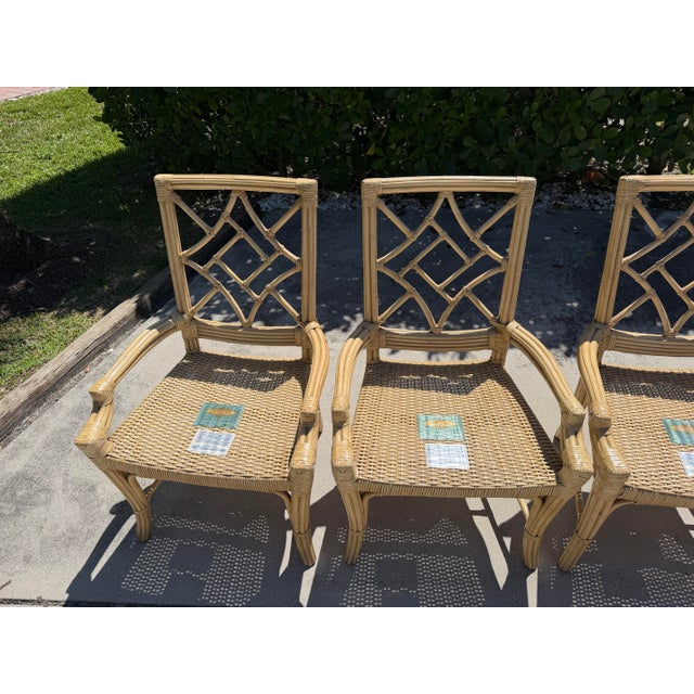 Vintage Lane Venture Fretwork Rattan Dining Chairs, Set of 4 For Sale - Image 10 of 14