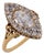 Late 19th Century Victorian Gia 1.30 Carat Diamond 18k Yellow Gold Navette Ring, Size 7.75 For Sale
