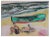 Jean Pons, Small Boat and Bather in Dinard, 1961, Mixed Media on Paper, Framed For Sale