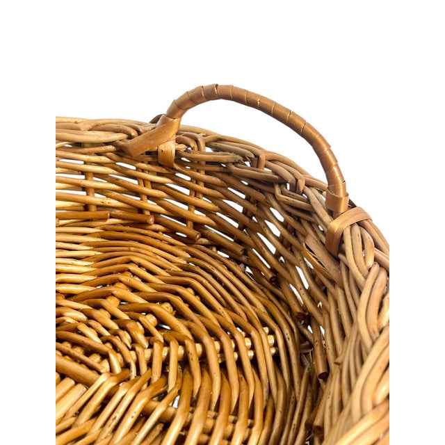 Wood Vintage French Provincial Two Handle Basket Gallery Tray For Sale - Image 7 of 11