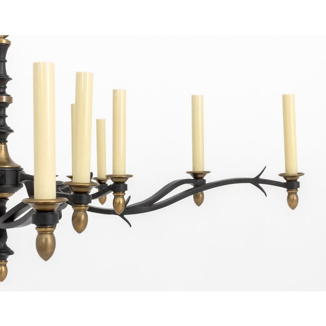 Brass Thomas O'Brien Baroque Style Iron Chandelier For Sale - Image 8 of 9