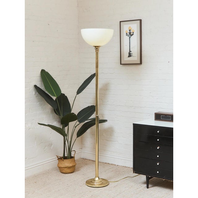 Brass Vintage Torchiere Brass Floor Lamp For Sale - Image 8 of 8