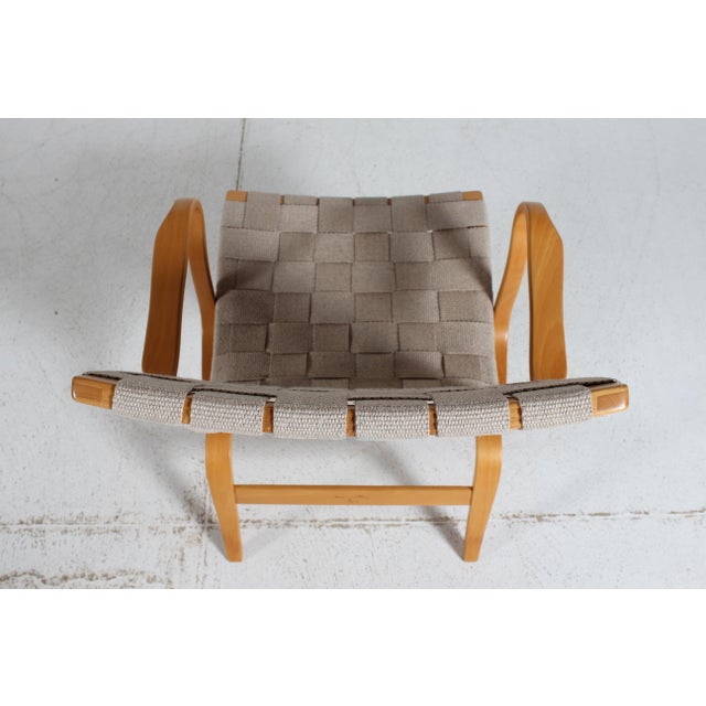 Gray Vintage Eva Lounge Chairs in Beech with Webbing by Bruno Mathsson for Dux, 1970s, Set of 2 For Sale - Image 8 of 17