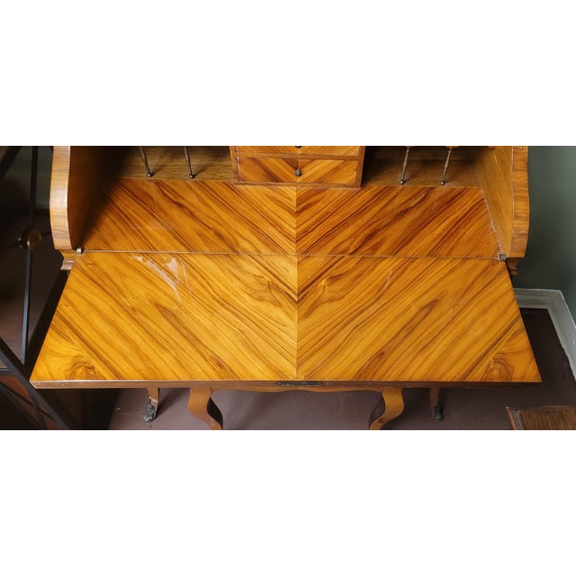 Fine Vintage Inlaid French Secretary Desk For Sale - Image 9 of 15