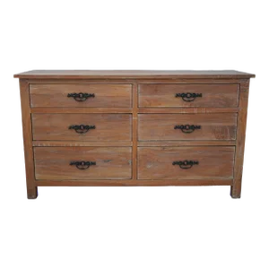 Weathered Wood 6 Drawer Modern Coastal Dresser