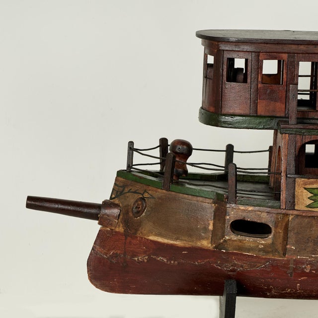 Late 19th Century Antique Folk Art Boat Model For Sale - Image 5 of 15