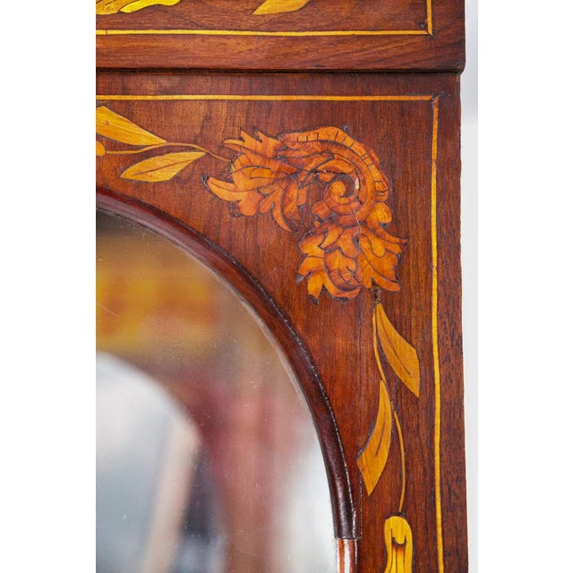 Small Antique Dutch Floral Marquetry Vitrine Cupboard For Sale - Image 13 of 15