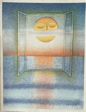 Jean-Michel Folon, La lune endormie, Etching