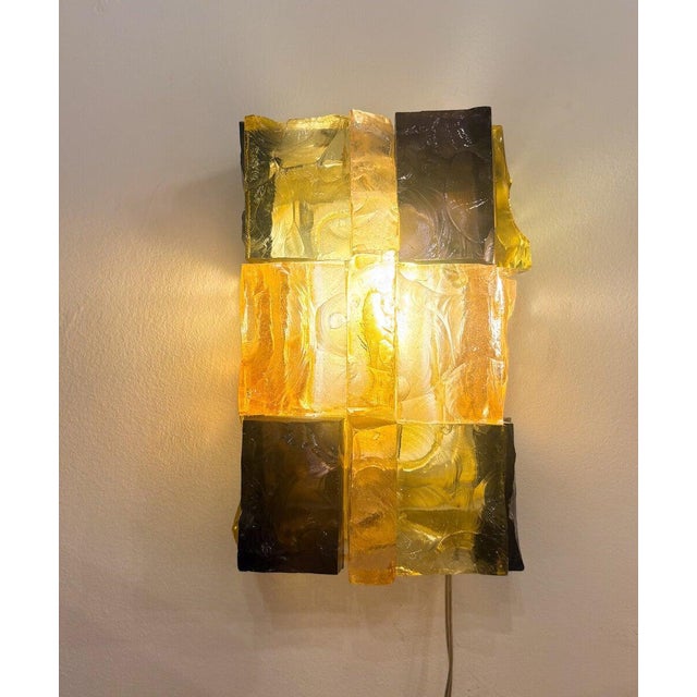 Pair of Patchwork Wall Lights, Jean Simon Labret, 1970s This piece is attributed to the mentioned designer/maker. It has...