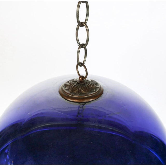 German, late 19th century Blown glass, mercury plating, brass cap. In excellent original condition. This massive blown-...