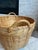Farmhouse Mid 20th Century Round Tapered Woven Reed Basket Vintage Utility Laundry Basket With Reinforced Bottom and Wrapped Handles For Sale - Image 3 of 10