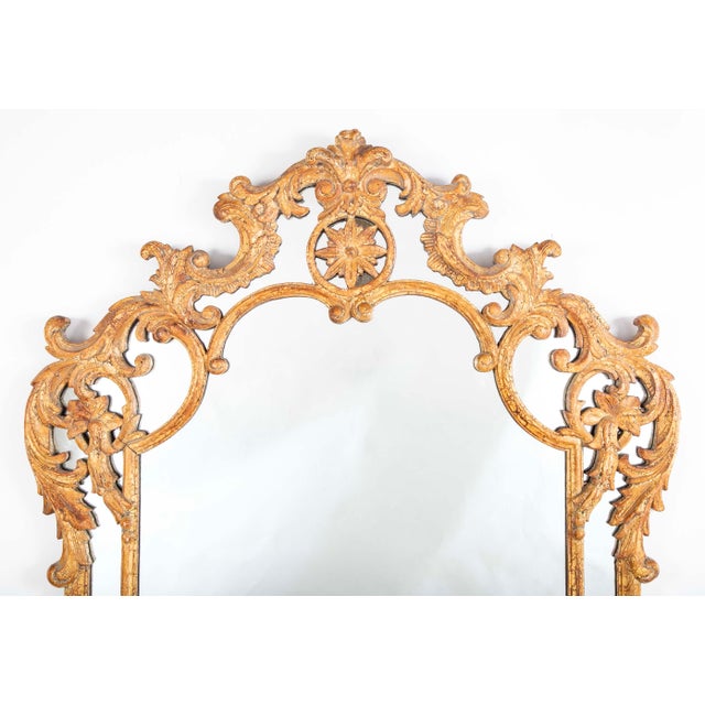 French Rococo Style Carved and Gesso Wood Mirror, Large Scale For Sale - Image 10 of 12