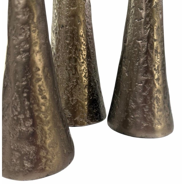 Studio a Home Beacon Gunmetal Cast Iron Candleholders – Set of 3 For Sale In Dallas - Image 6 of 8