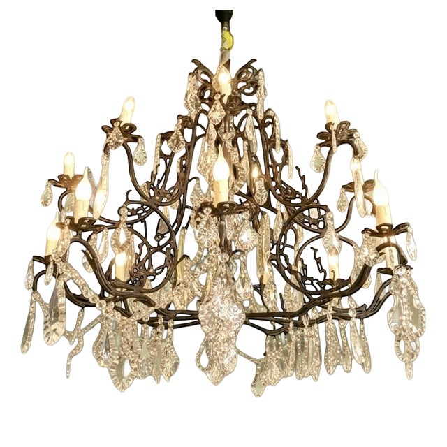 Antique French Crystal Chandelier, 1890s For Sale