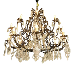 Antique French Crystal Chandelier, 1890s