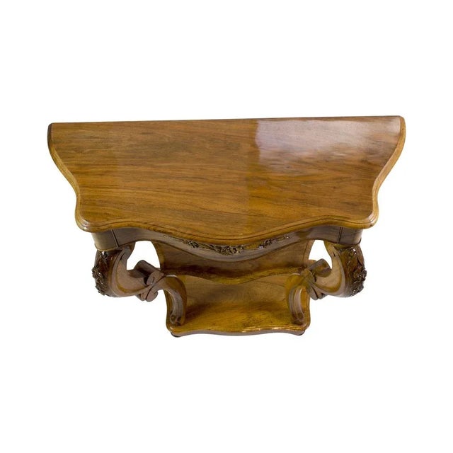 Antique Late Biedermeier Console Table in Walnut, 1800s For Sale - Image 11 of 12