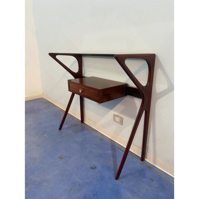 Mid-Century Modern Italian Console Table with Mirror, 1956, Set of 3 For Sale - Image 15 of 18