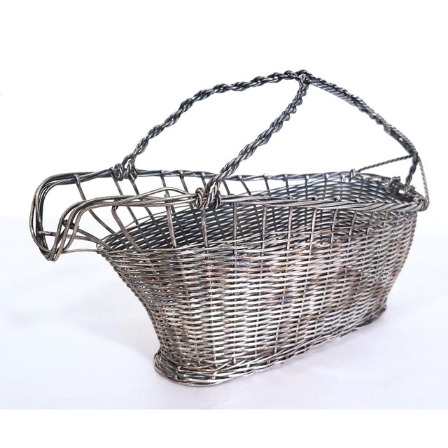 From a fine local Rye New York estate, we have a pleasure to offer you this Vintage French Mid-Century Modern Woven Silver...