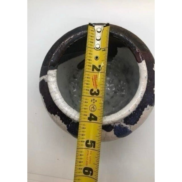 Vintage Studio Pottery Glazed Planter Pot Bowl 3.5” H X 4”—Signed Abstract Art For Sale - Image 9 of 12