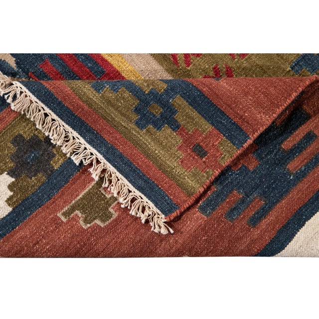 Contemporary 21st Century Modern Kilim Rug 8 '3'' X 9' 8'' For Sale - Image 3 of 12