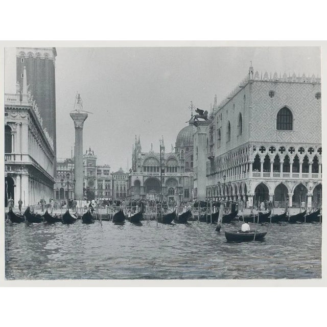 1950s Erich Andres, Venice: Port with Gondolas, Italy, 1955, Black & White Photograph For Sale - Image 5 of 5