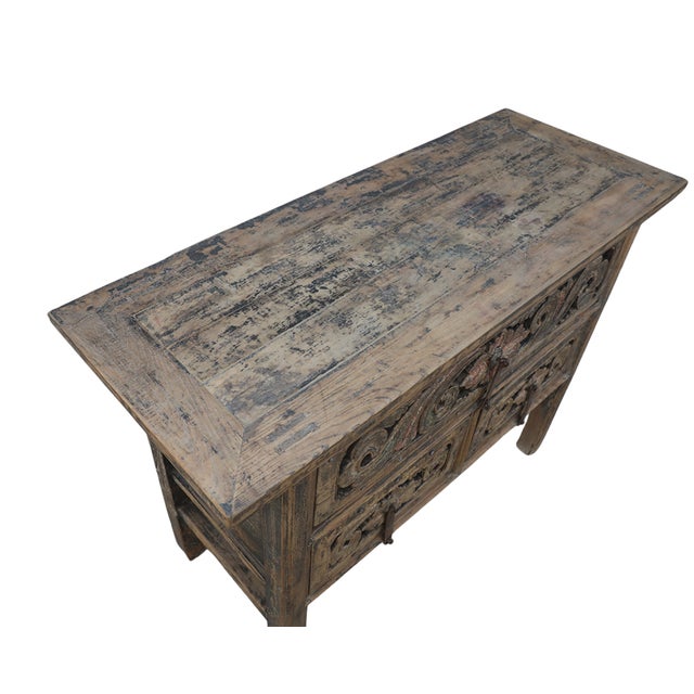 1900 - 1909 Antique Chinese Shanxi Province Elm Hall Table For Sale - Image 5 of 5