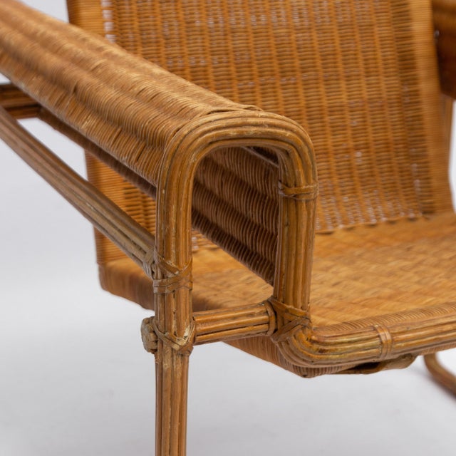 1970s Wicker Chair in the style of Marcel Breuer, 1970s For Sale - Image 5 of 8