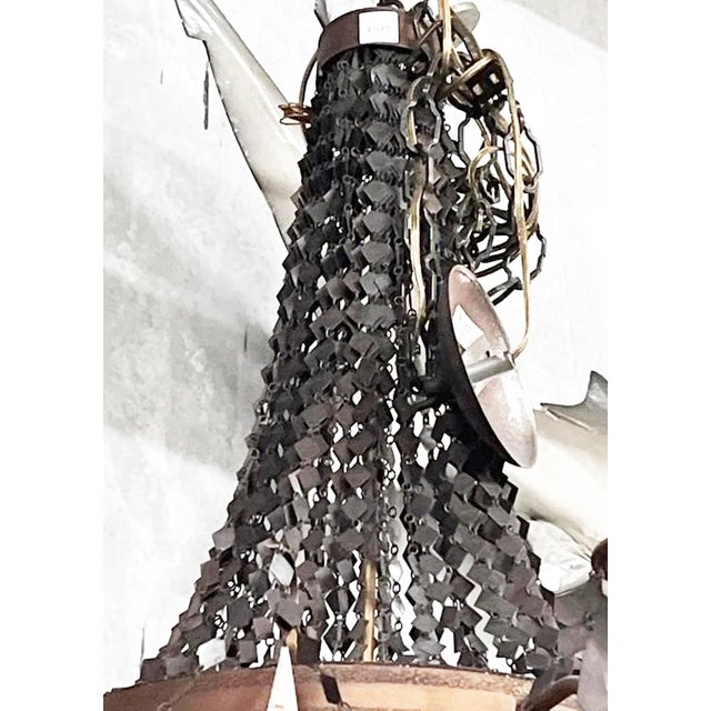 1980s Copper Tone Waterfall Beehive Metal Chandelier For Sale - Image 4 of 6
