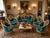 1900s French Louis XVI Blue/Green/Teal Velvet Sofa Set-5 Pc For Sale - Image 18 of 18