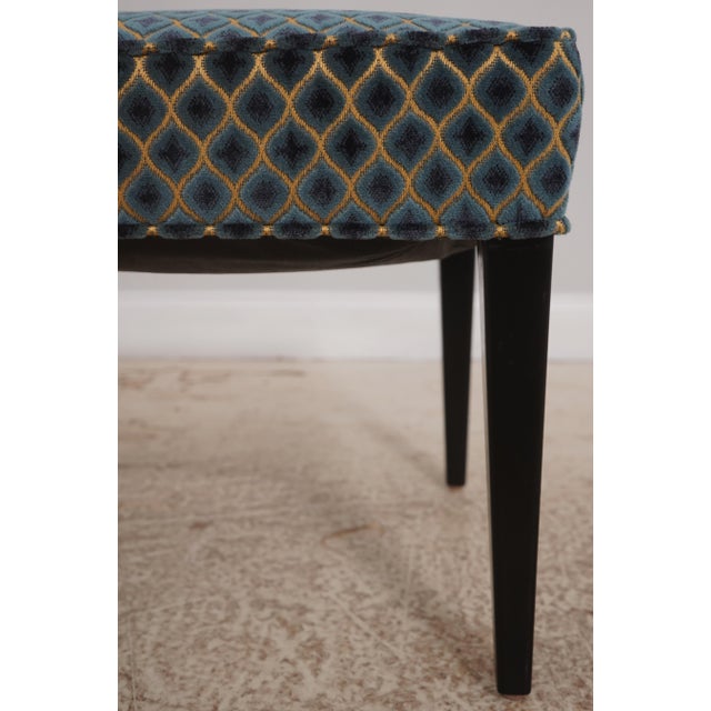 Ebony Pair Modern Design Ebony Leg Upholstered Ottoman Stools For Sale - Image 8 of 11