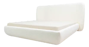 Cottonflower Bed in Ivory Boucle Fabric from Kabinet