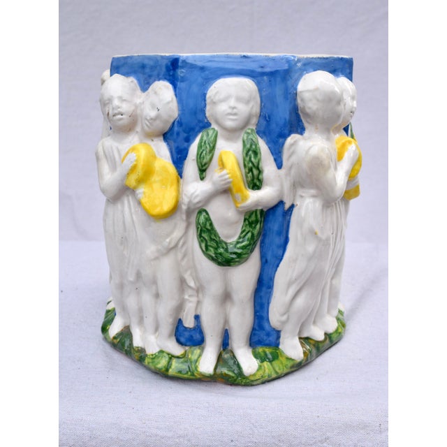 Early 20th Century Early 20th C. Italian Majolica Planter in the Manner of Della Robbia For Sale - Image 5 of 11