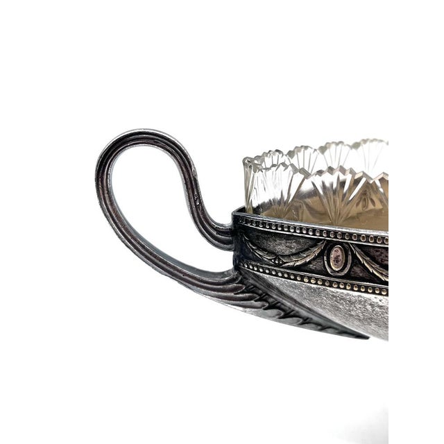 Silver Antique Art Deco Silver-Plated Jardinière with Crystal Insert from WMF, Germany, 1930s For Sale - Image 8 of 18