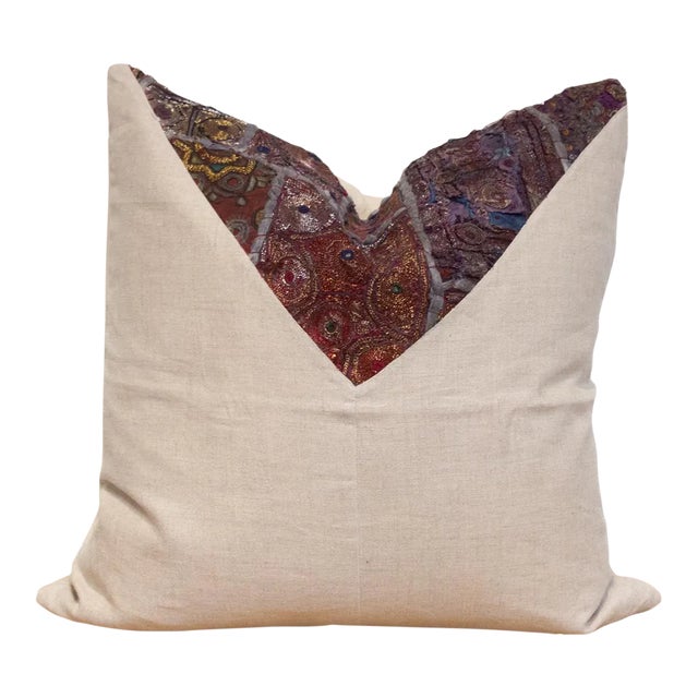 Rohira Antique Tapestry Linen Pillow For Sale