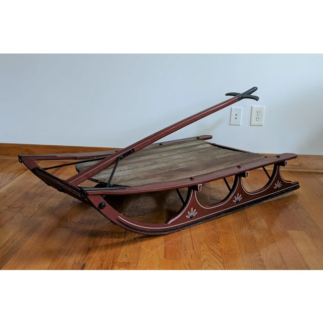 Vintage Americana Large Wood Sled For Sale - Image 11 of 11