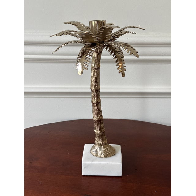 Contemporary Palm Leaf Style Candle Holders For Sale - Image 3 of 14