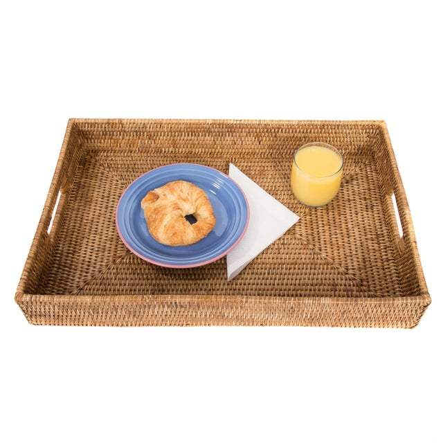 2020s Artifacts Rattan Rectangular Tray For Sale - Image 5 of 5