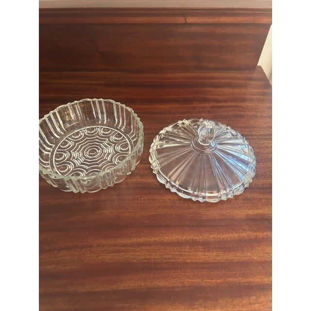 Transparent 1930s Glass Covered Candy Dish For Sale - Image 8 of 10