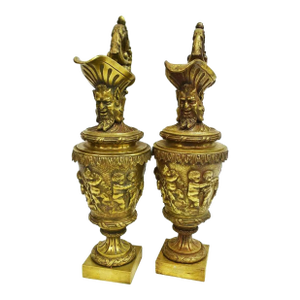 20th Century Bronze French Ewer-Form, Set of 2 Garnitures