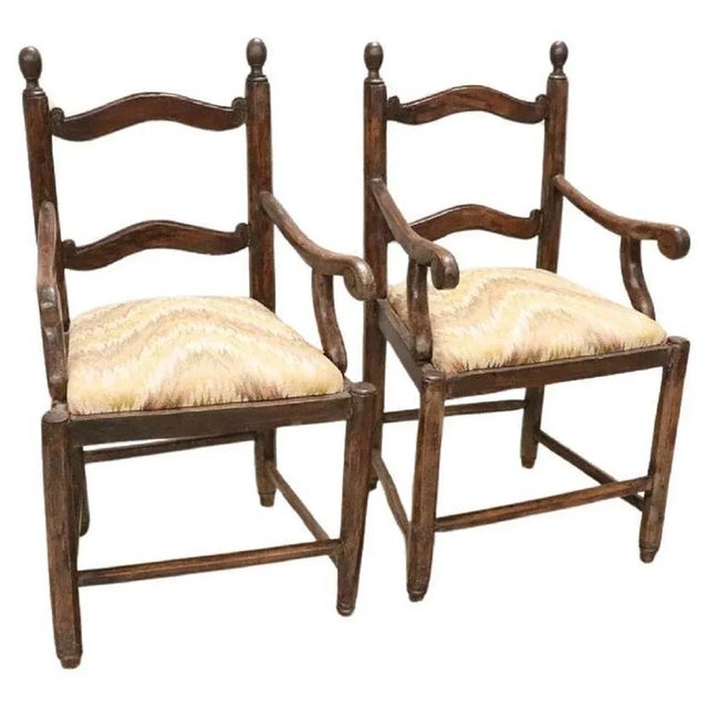 Set of Armchairs in Walnut, 18th Century For Sale - Image 11 of 11