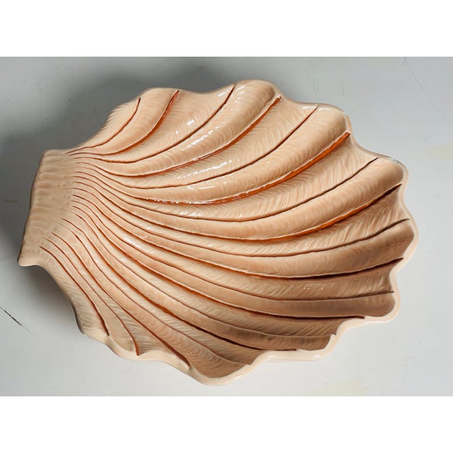 1960s 1960s Coastal Shell Shaped Majolica Bowl Signed For Sale - Image 5 of 6