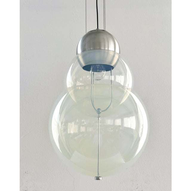 Carlo Nason Mid-Century Italian Murano Opaline Glass Chandelier, 1970s For Sale - Image 4 of 18
